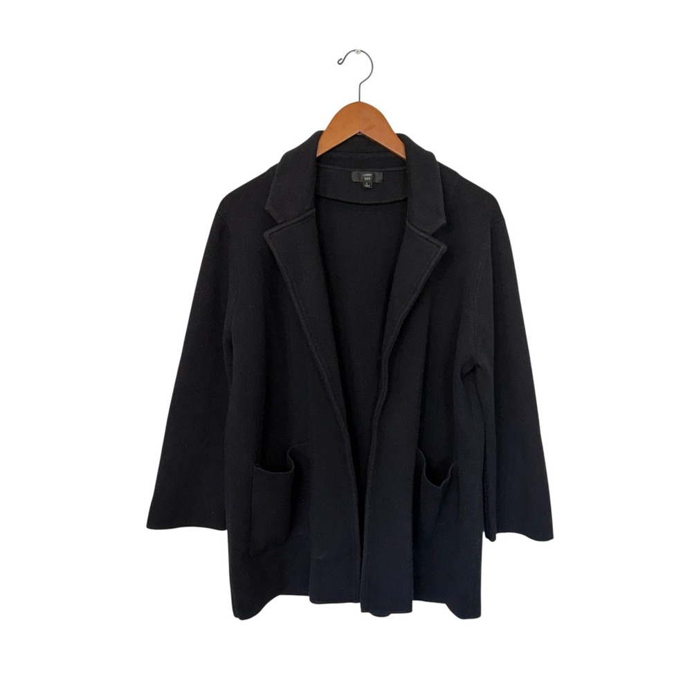 J.Crew Black Sophie Open Front Sweater Blazer, L